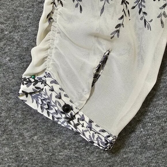 Coldwater Creek Boho Top Women Small Button Popover Blouse Semi Sheer‎ Light - Picture 15 of 16